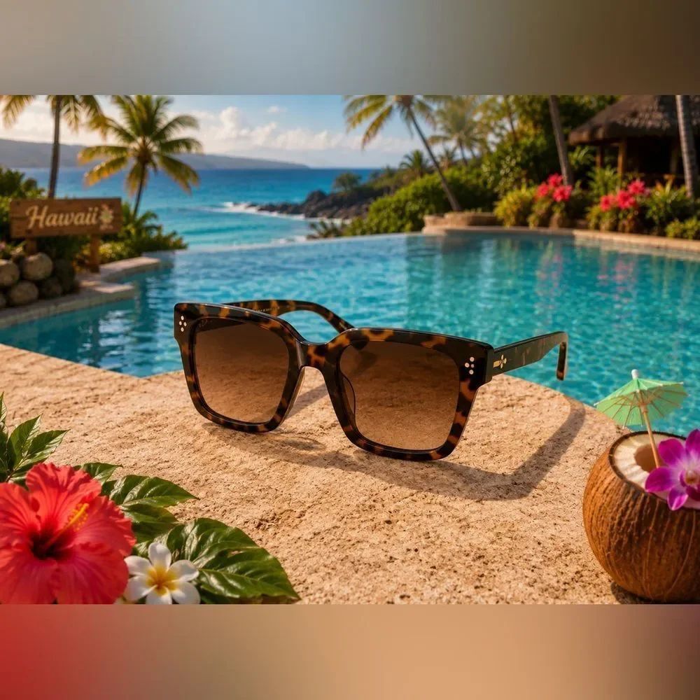 #mobwife 🌺 Oversized Square Leopard Tortoise Sunnies